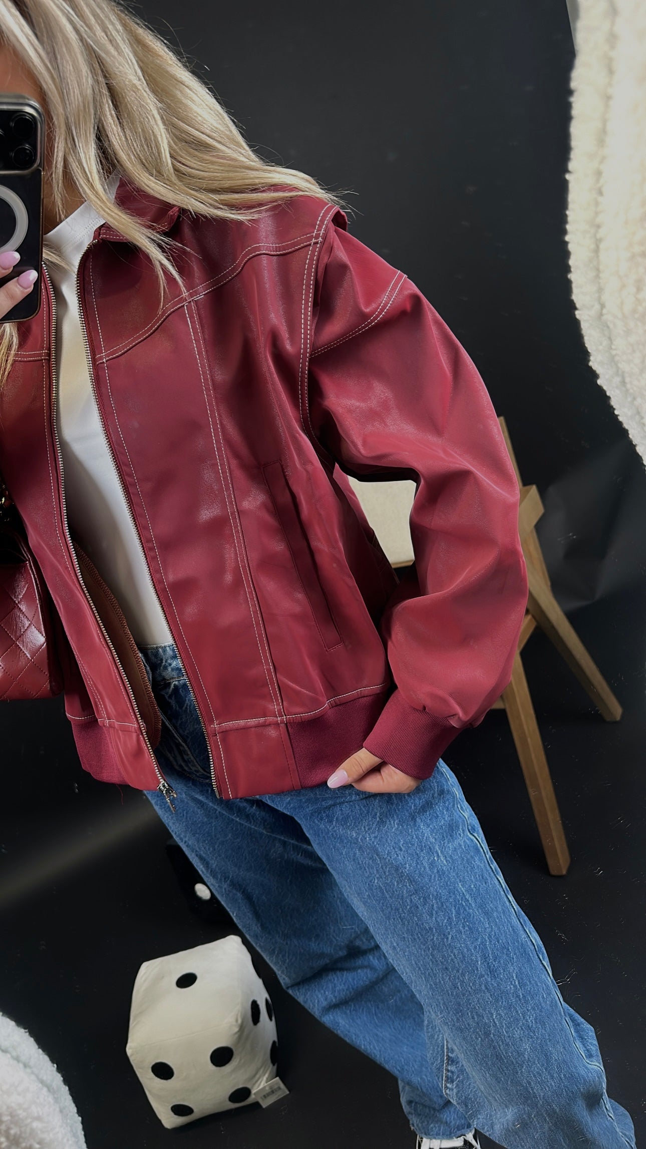 RED LEATHER JACKET