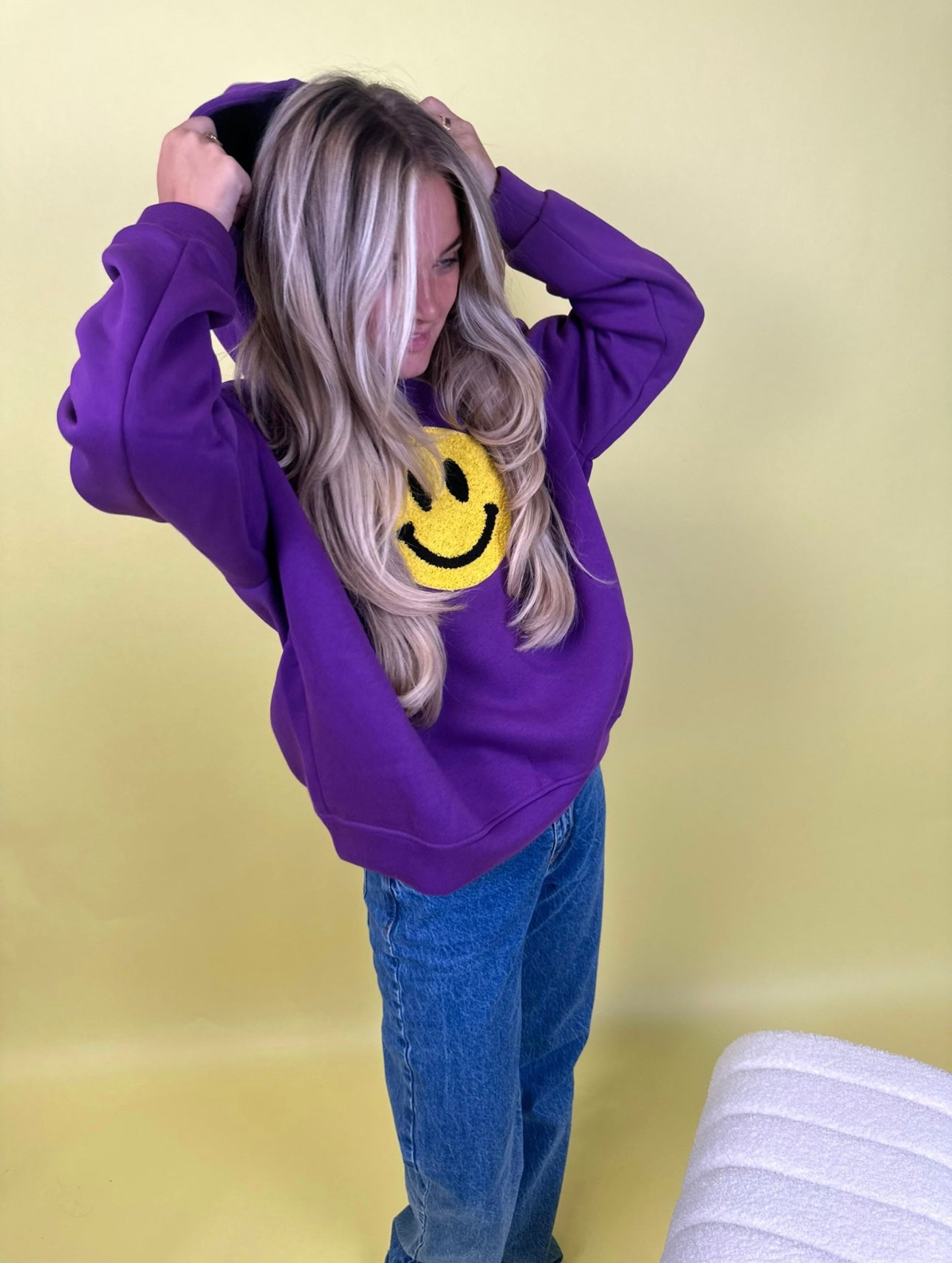 PURPLE SMILEY HOODIE