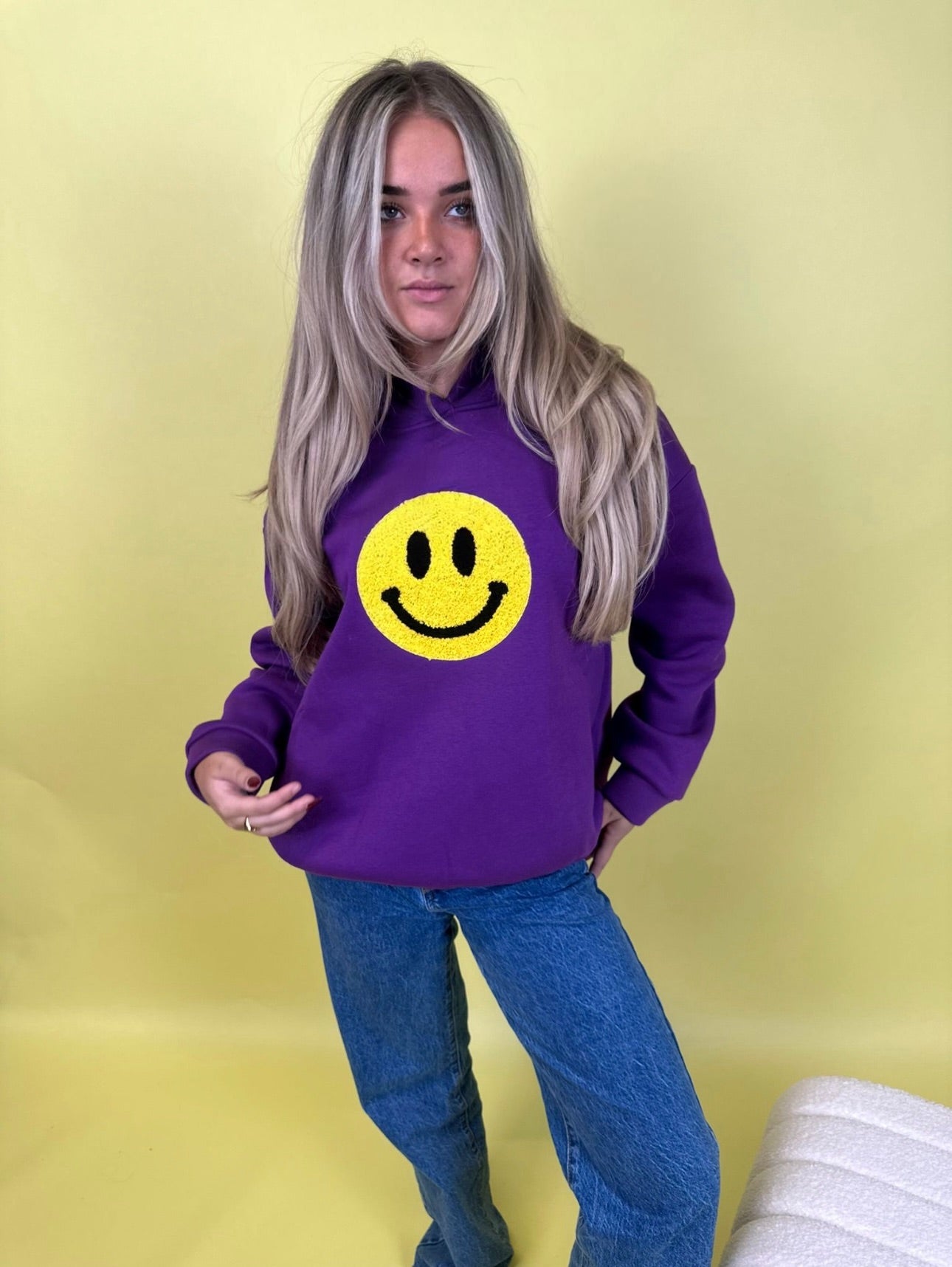 PURPLE SMILEY HOODIE