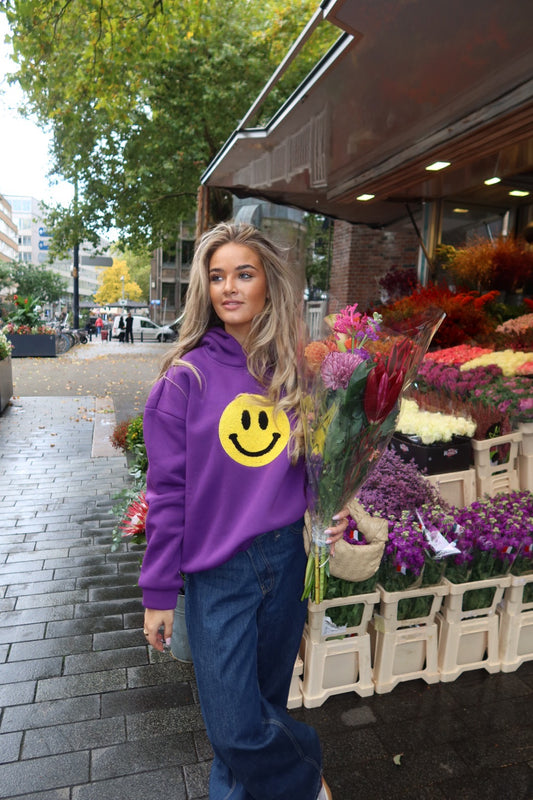 PURPLE SMILEY HOODIE