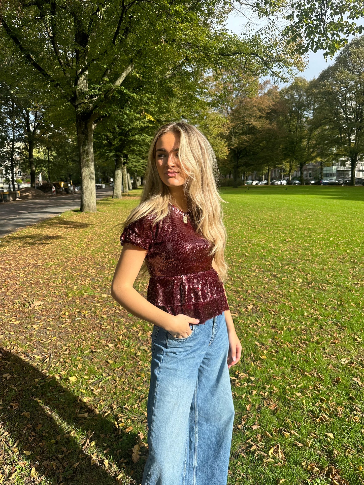 RED GLITTER TOP